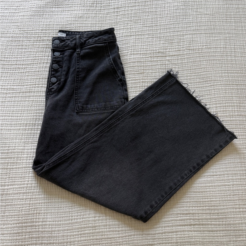Carly Jean Los Angeles Black High-Waist Wide Leg Jeans